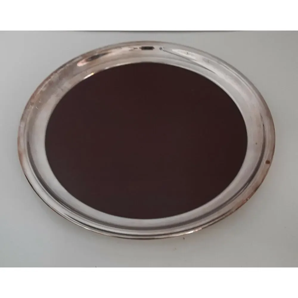 Vintage Chrome Cherry Formica Serving Tray Mid Century 12x12